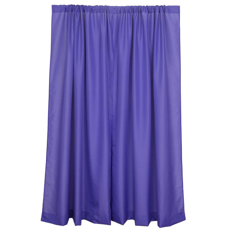 2 Pack Purple Polyester Divider Backdrop Curtains With Rod Pockets, Event Drapery Panels 130GSM 10ft