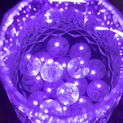 Purple LED lights inside a crystal bowl.