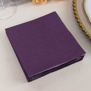 Purple Soft 2-Ply Paper Beverage Napkins for Any Occasion