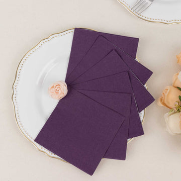 Purple Soft 2-Ply Paper Beverage Napkins for Stylish Events