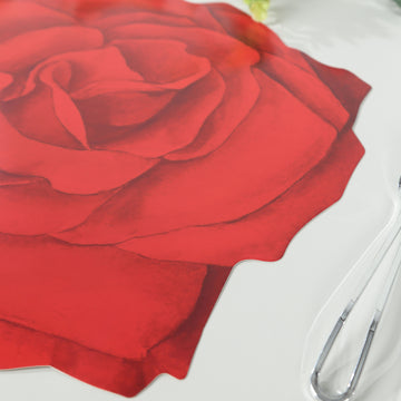Perfect Red Rose Disposable Table Mats
