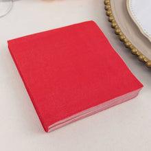 50 Pack Red Soft 2-Ply Paper Beverage Napkins, Disposable Cocktail Napkins 18GSM - 5inch