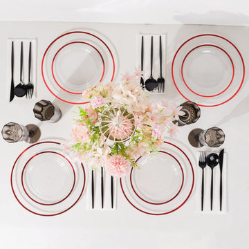 Bold and Beautiful Clear Red Disposable Tableware