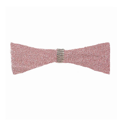 Pink glitter bow tie with silver accent