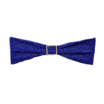 Purple glitter bow tie with a decorative silver buckle