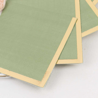 Green and gold edge stationery set