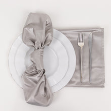 5 Pack Shimmer Silver Premium Scuba Cloth Napkins, Wrinkle-Free Reusable Dinner Napkins
