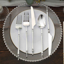 24 Pack Silver Plastic Utensils With Roman Column Handle  