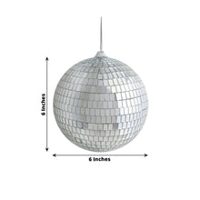 Silver Foam & Mirror Disco Ball with hanging lights & chandelier, 6 inches