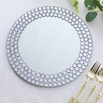 Create Memorable Table Settings with Our Diamond Beaded Rim Charger Plates
