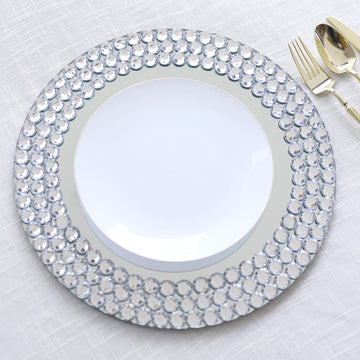 Versatile and Stylish Silver Mirror Glass Charger Plates