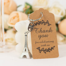 10 Pack Silver Plastic Paris Eiffel Tower Keychain Party Favor, Wedding Bridal Souvenirs