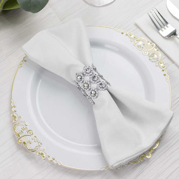 Create an Unforgettable Dining Experience with Silver Rhinestones Napkin Holders