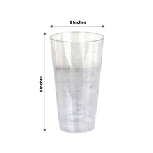 Pack Of 12 Disposable Clear Plastic Cups With Silver Glitter 16 OZ