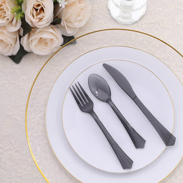 Durable and Stylish Transparent Black Cutlery Set