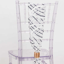 White Black Wave Mesh Chair Sashes With Embroidered Sequins