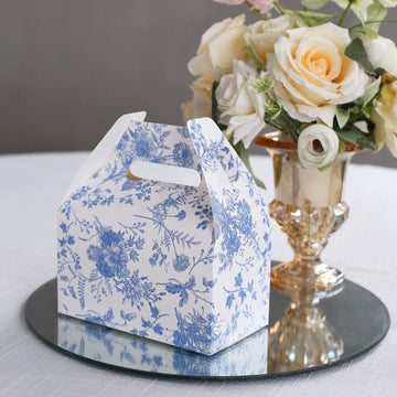 Elevate Your Celebrations with White Blue Party Favor Gift Tote Gable Boxes