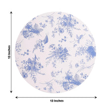 6 Pack White Blue Disposable Serving Trays with Chinoiserie Floral Print, 13inch Round
