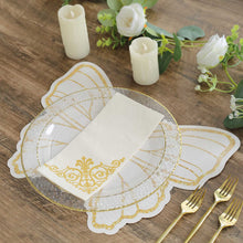 10 Pack White Gold Glitter Butterfly Cardboard Paper Placemats