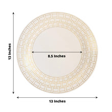10 Pack White Cardstock Paper Charger Plates With Gold Basketweave Pattern Rim