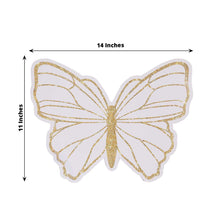 10 Pack White Gold Glitter Butterfly Cardboard Paper Placemats