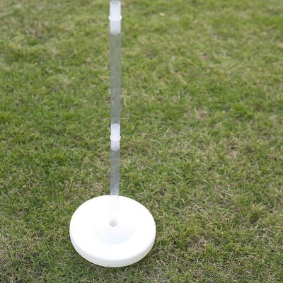 White base with clear pole for outdoor signage display