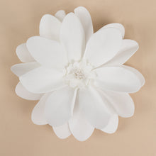 4 Pack White Life-Like Soft Foam Craft Dahlia Flower Heads 12"
