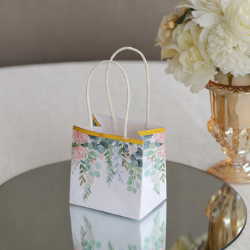 Elevate Your Gift-Giving Experience with White Pink Peony Flower Paper Gift Bags
