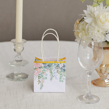 Practical and Charming White Pink Gift Bags