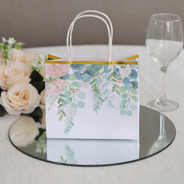 Create Unforgettable Moments with White Pink Peony Flower Paper Gift Bags