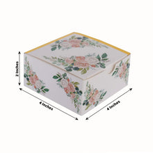 25 Pack White Pink Peony Flowers Print Paper Gift Box with Gold Edge Cardstock Party Shower
