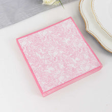 25 Pack Pink Cocktail Paper Napkins with Vintage Floral Print, Soft 2-Ply Highly