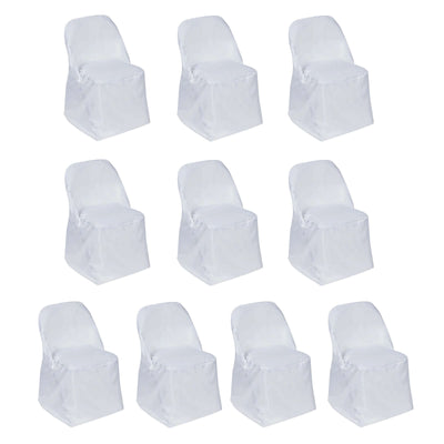 Set of 10 white chair covers for events and parties