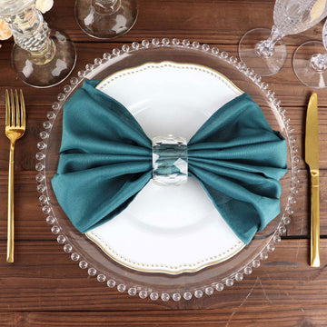 Enhance Your Event Décor with Peacock Teal Linen Napkins