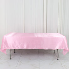 60 Inch x 102 Inch Pink Satin Rectangular Tablecloth