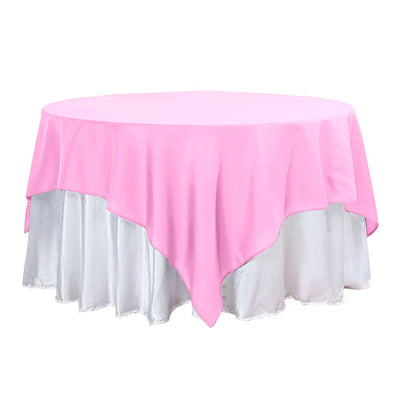 Pink and white round tablecloth for elegant dining decor