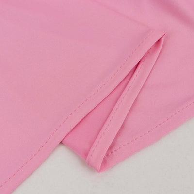 Pink fabric showcasing smooth texture and clean stitching details.