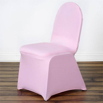 Pink Spandex Stretch Fitted Banquet Chair Cover 160 GSM