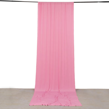 Pink 4-Way Stretch Spandex Divider Backdrop Curtain, Wrinkle Resistant Event Drapery Panel with Rod Pockets - 5ftx14ft