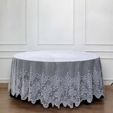 Premium Lace Round Tablecloth 120 Inch in White Color