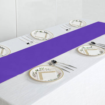 Durable and Stylish Purple Polyester Table Runner