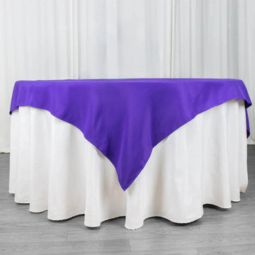 Purple Premium Seamless Polyester Square Table Overlay 220GSM 70"x70"