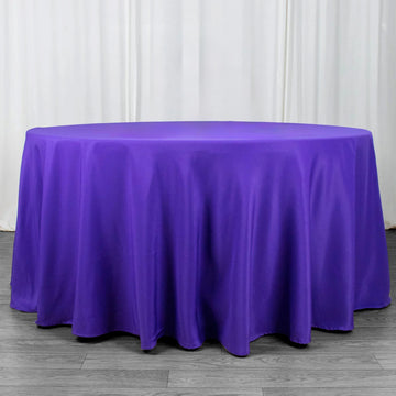 Purple Seamless Premium Polyester Round Tablecloth 220GSM 120"