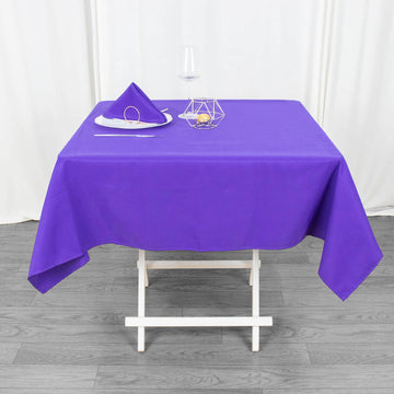 Add Elegance to Your Event with the Purple Seamless Premium Polyester Square Tablecloth