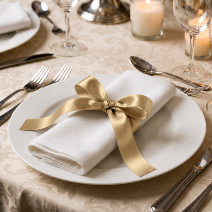 Satin Ribbon Roll 1" x 100 Yards Champagne – Single Face Decorative Craft Ribbon
