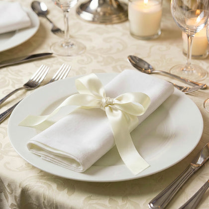 Satin Ribbon Roll 1" x 100 Yards Ivory – Single Face Decorative Craft Ribbon