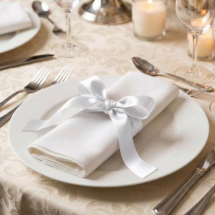 Satin Ribbon Roll 1" x 100 Yards White – Single Face Decorative Craft Ribbon