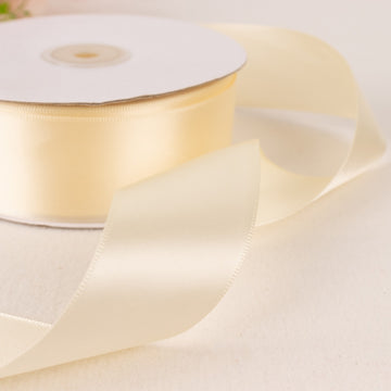 Versatile Ivory Satin Ribbon for DIY Crafts and Decorations