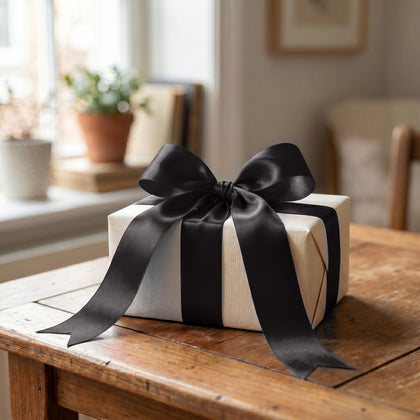 Satin Ribbon Roll 2" x 100 Yards Black – Single Face Decorative Craft Ribbon
