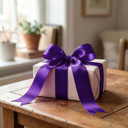 Satin Ribbon Roll 2" x 100 Yards Purple – Single Face Decorative Craft Ribbon